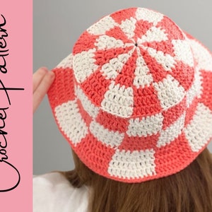 Easy Crochet Checkered Bucket Hat Pattern