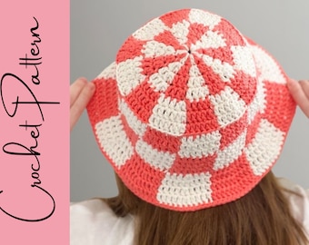 Easy Crochet Checkered Bucket Hat Pattern