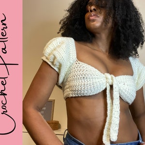 The Wild Thoughts Bralette Top PATTERN crop top Beginner Crochet Pattern All Sizes image 5