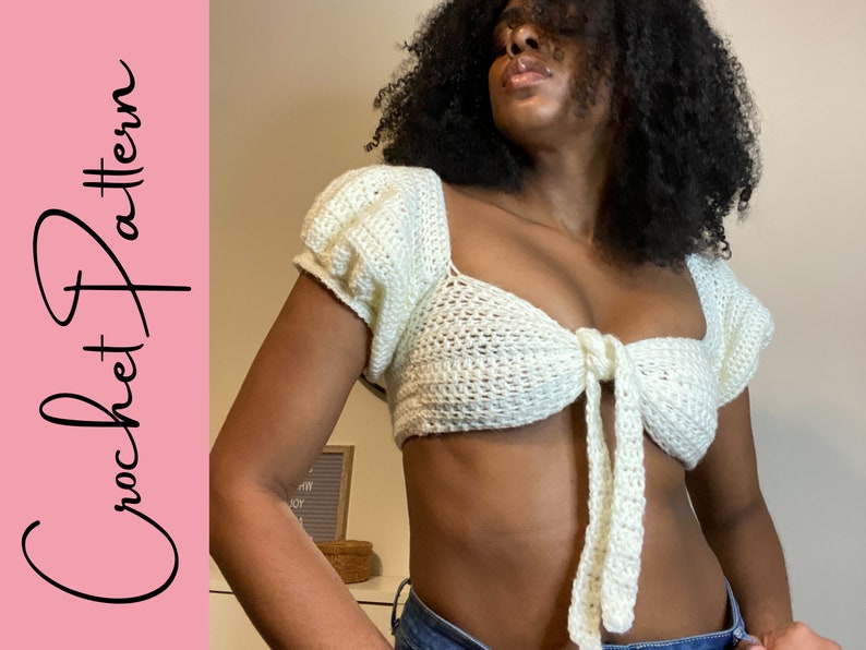 The Wild Thoughts Bralette Top PATTERN crop top Beginner Crochet Pattern All Sizes image 5