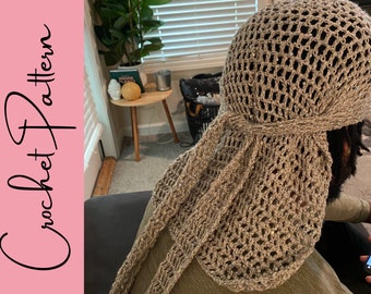 Patrón Durag de crochet fácil / Patrón Durag de rejilla de crochet / Patrón Durag de crochet simple