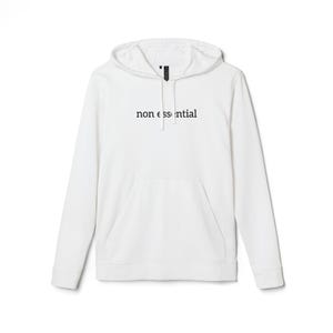 Fleece Hoodie, White Unisex Sweatshirt, Cozy Winter Jumper, Casual