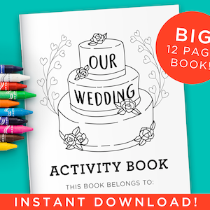 BIG Wedding Activity Coloring Book for Kids - Instant Download DIY Digital Files (PDF)