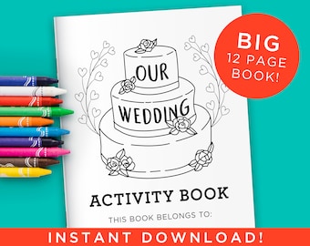 BIG Wedding Activity Coloring Book for Kids - Instant Download DIY Digital Files (PDF)