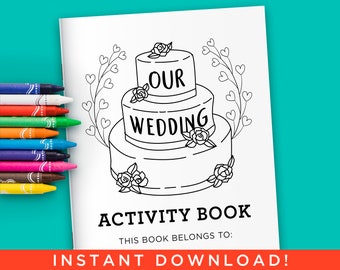 Wedding Activity Coloring Book for Kids - Instant Download DIY Digital Files (PDF)