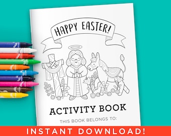 Easter Religious Activity Coloring Book for Kids - Digital Files Instant Download (PDF)