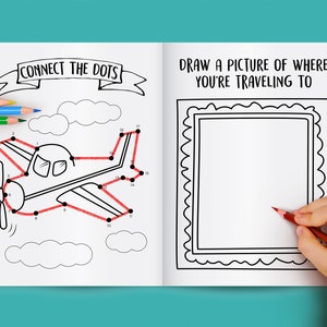 Airplane Adventure Travel Activity Coloring Book for Kids - Digital ...