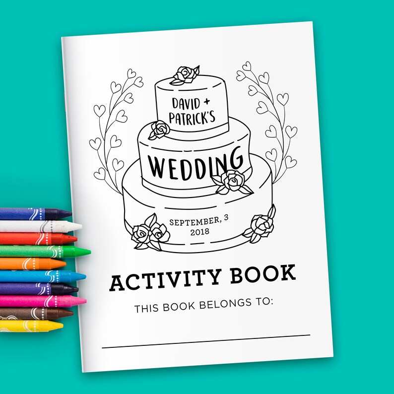 Personalized Wedding Activity Coloring Book for Kids Custom | Etsy