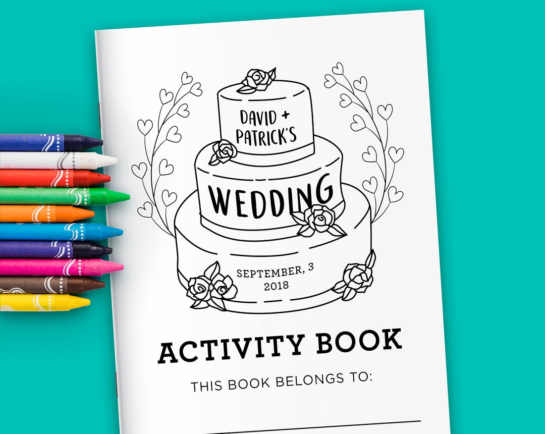 Personalized Wedding Activity Coloring Book for Kids Printed Books or