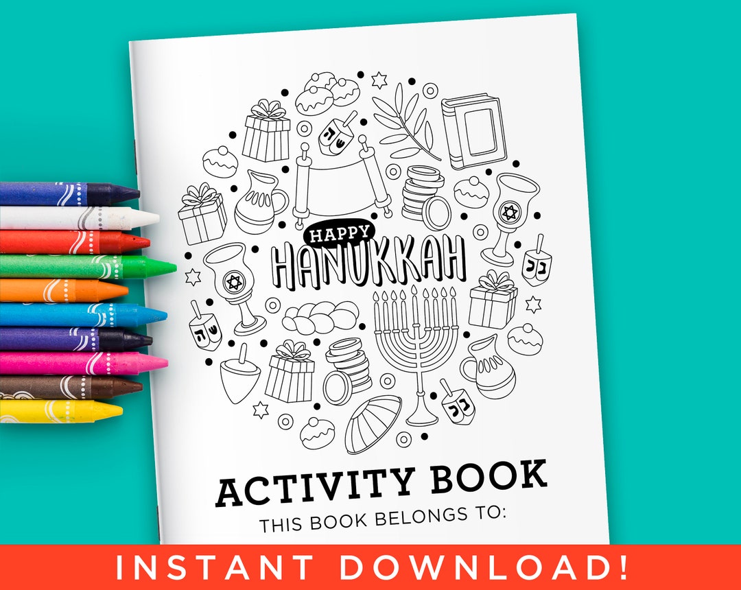 Hanukkah Activity Coloring Book for Kids - Digital Files Instant ...