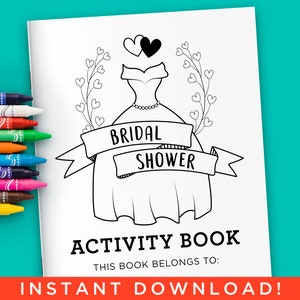 Bridal Shower Activity Coloring Book for Kids - Digital Files Instant Download (PDF)