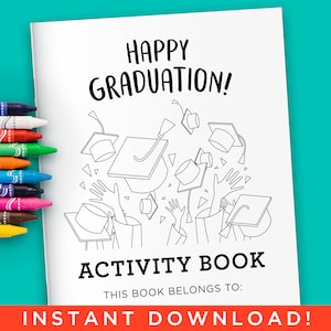 Graduation Activity Coloring Book for Kids - Digital Files Instant Download (PDF)
