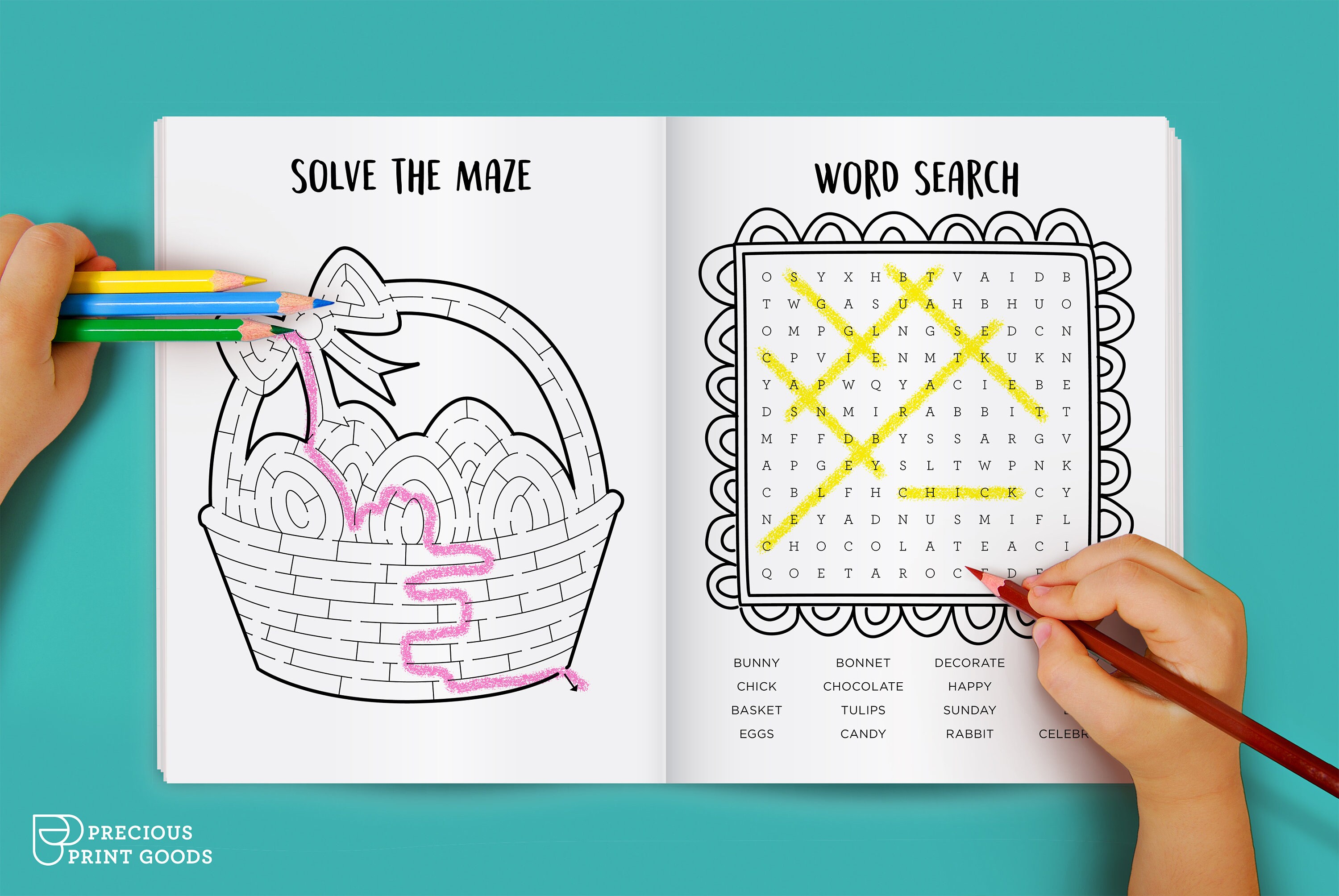 Easter Activity Coloring Book for Kids - Digital Files Instant Download ...