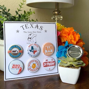 Best of Texas Pin Back Buttons Pack 1.75 inch