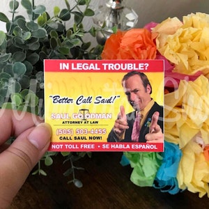 In Legal Trouble? Better Call Saul | Saul Goodman | Business Card Inspired Vinyl Waterproof Stickers
