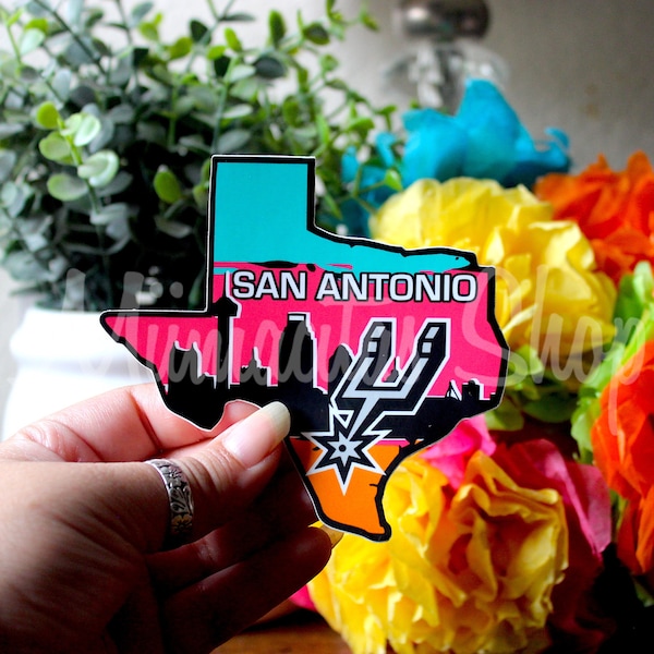 San Antonio Spurs Texas Waterproof Stickers