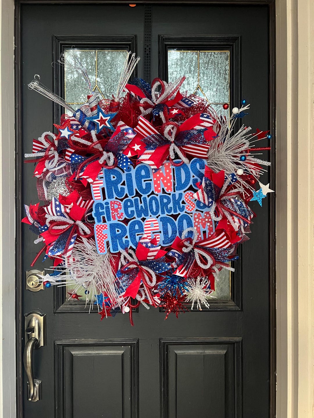 Patriotic Wreath: Fourth of July Red White and Blue Door Decor - Etsy