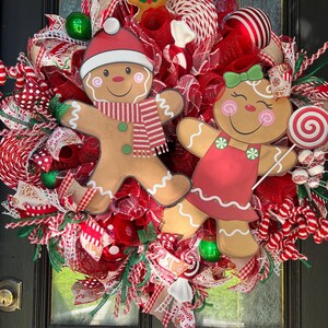 Gingerbread Girl and Boy Christmas Wreath: Holiday Door Decor - Etsy