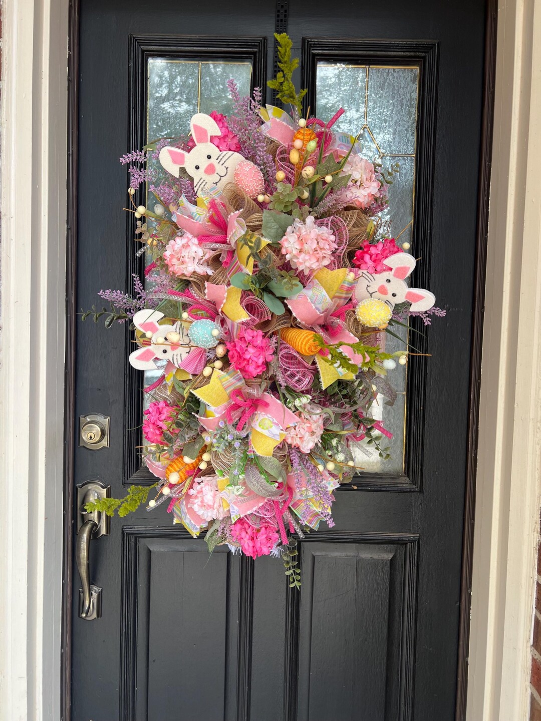 Pink Easter Bunny Floral Swag: Spring Door Decor - Etsy