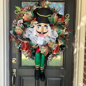 Xtra large nutcracker wreath, Nutcracker wreath, nutcracker door decor, Nutcracker decor, Christmas soldier, Christmas door decor
