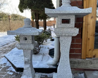 Hōki-ji(法起寺) Japanese Lantern Nature Granite Hand-cut