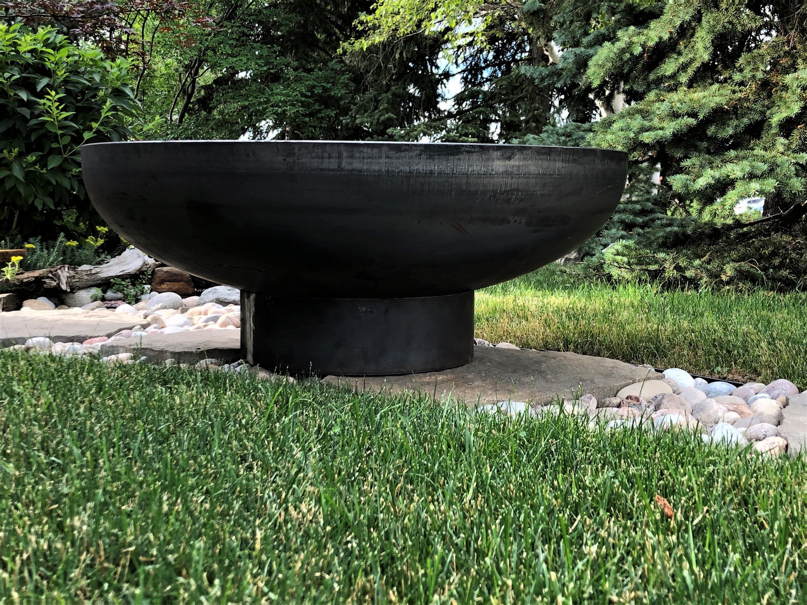 Zu Studio Heavy Gauge Steel fire pit in a deep bowl shape Etsy