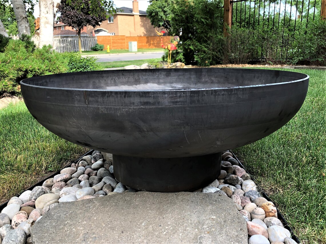 Zu Studio Heavy Gauge Steel fire pit in a deep bowl shape Etsy