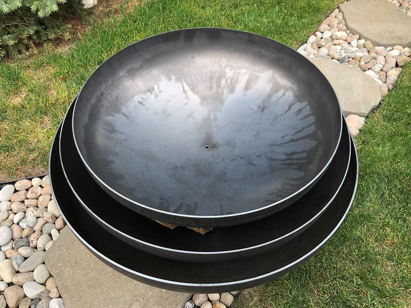 Zu Studio Heavy Gauge Steel fire pit in a deep bowl shape Etsy