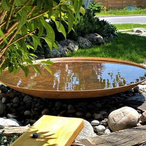 ZU 44&quot; Yumi Corten Steel Fire pit/Water Mirror Bowl(Thicker Wall)