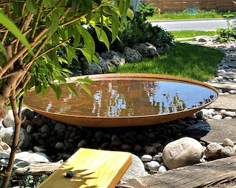 ZU 44" Yumi Corten Steel Fire pit/Water Mirror Bowl(Thicker Wall)