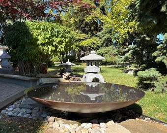 ZU 44" Yumi Corten Steel Fire pit/Water Mirror Bowl(Thicker Wall)