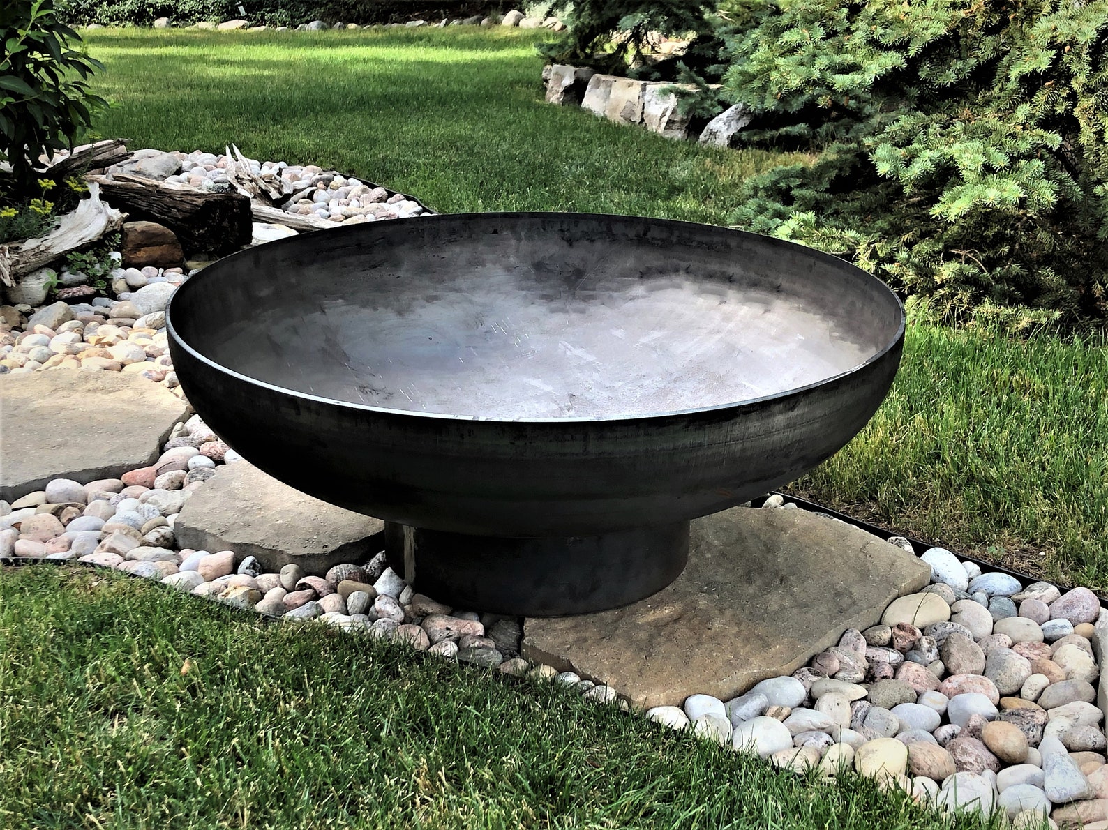Zu Studio Heavy Gauge Steel fire pit in a deep bowl shape Etsy