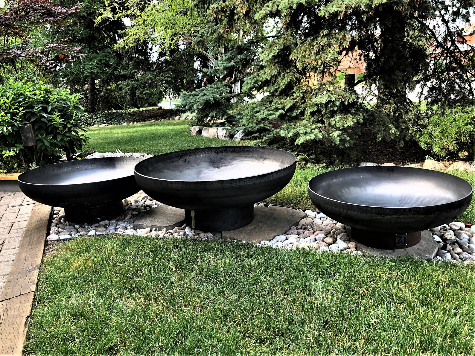 Zu Studio Heavy Gauge Steel fire pit in a deep bowl shape Etsy