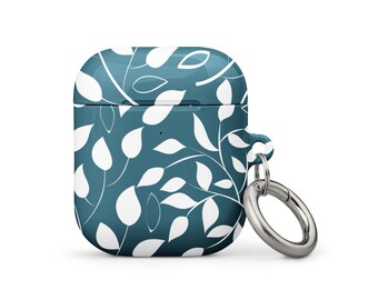 Premium AirPods® Case: Stylish Protection for All Generations - Durable Cover for Your Wireless Earbuds - Shop Now! - White leaves