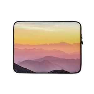 Laptop Sleeve 13 15 Inch - Mountain Range Design Padded Protective Case, Fits All Brands