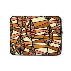 Laptop Sleeve 13 15 Inch - Orange Abstract Padded Protective Case, Fits All Brands