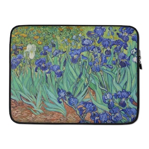 Laptop Sleeve 13 15 Inch - Irises by Vincent Van Gogh Padded Protective Case, Fits All Brands