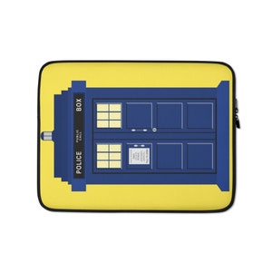 Artsy Tardis Police Public Call Box Protective Laptop Sleeve Case Cover - Perfect for 13" or 15" Laptop Protection, including Macbooks!