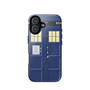 MagSafe iPhone Case – Tough Dual Layer Protective Cover, Tardis Police Box design for iPhone 14–16