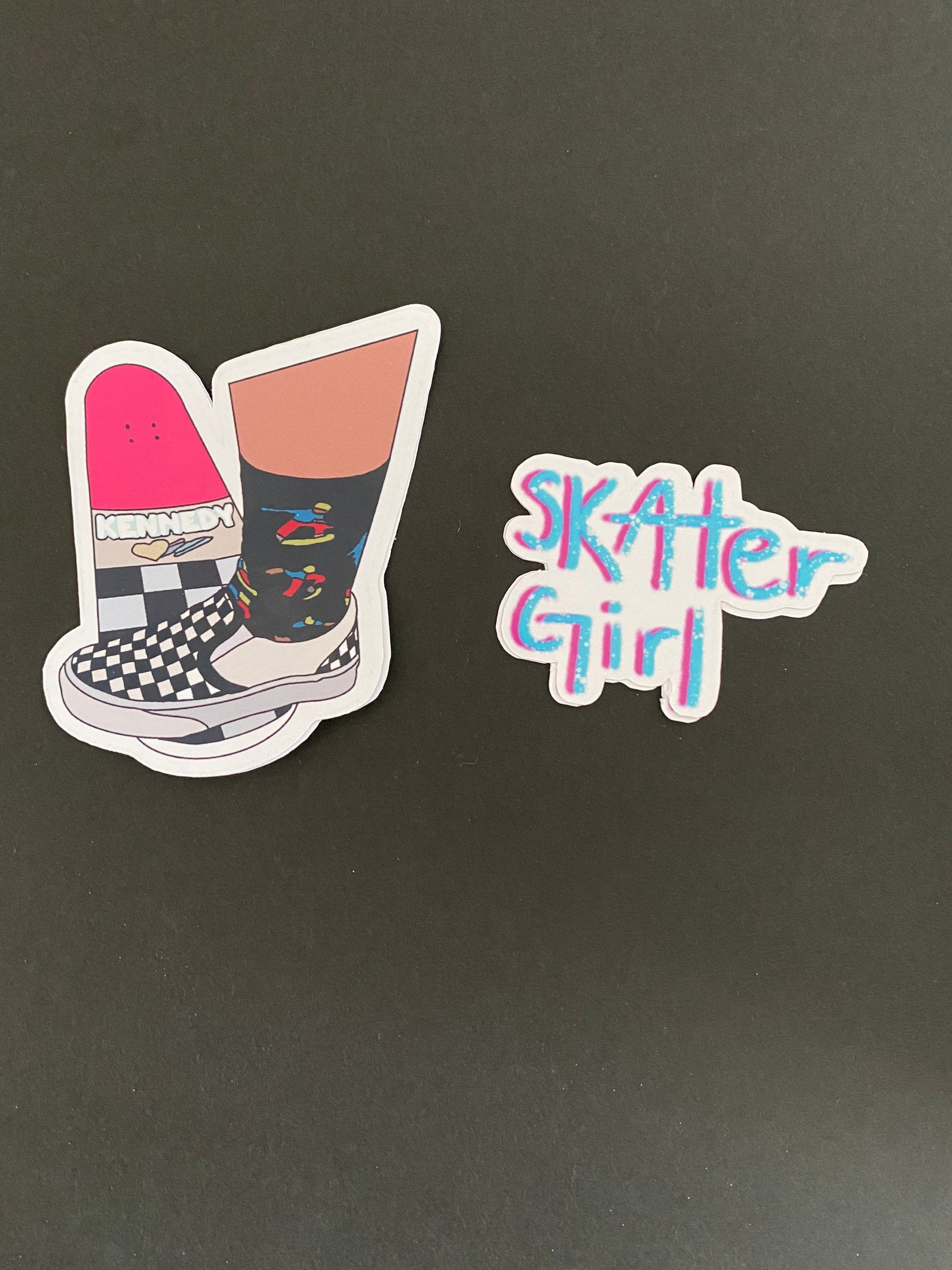 Skater girl stickersCustom name on skateboard sticker Etsy