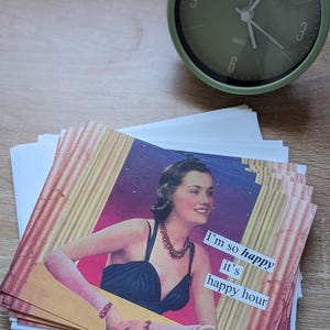 Vintage Party Invitations/Favors from Anne Taintor - I'm so happy it's happy hour - One pack 10 cards 11 enveloppe. NEW