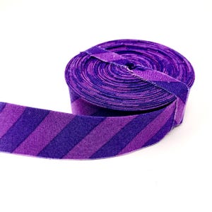 QUILT BINDING - Light and Dark Purple Diagonal Stripe, 100% Cotton - 7, 9 or 11 yard single fold pre-made singlefold  roll - Halloween