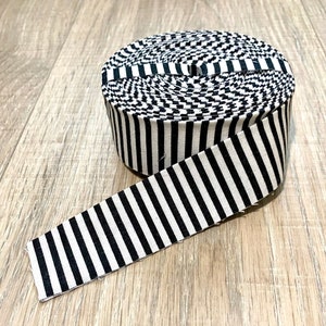 QUILT BINDING - Black and White Stripe - 100% Cotton - 7, 9 or 11 yard pre-cut roll