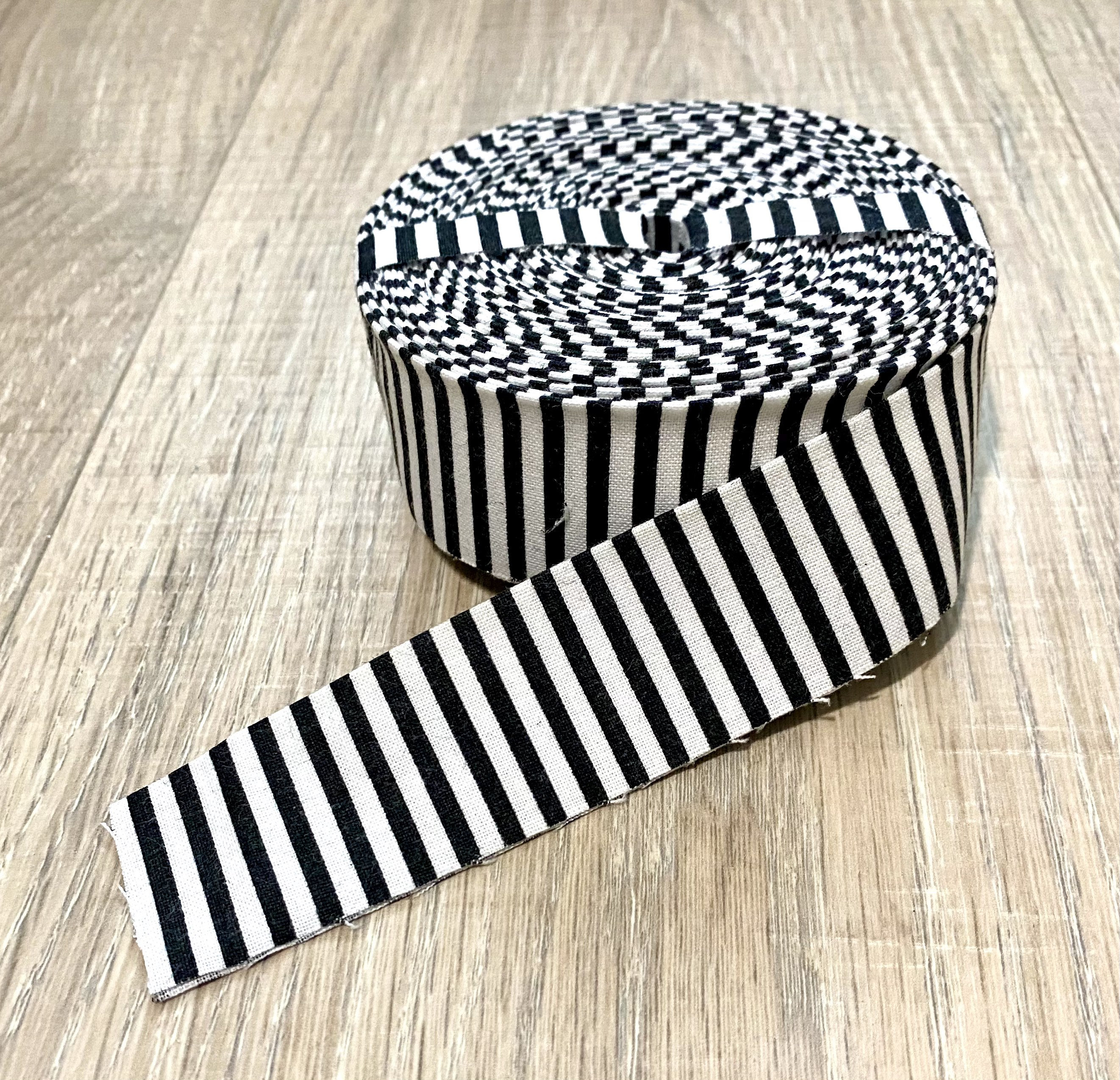 QUILT BINDING - Black and White Stripe - 100% Cotton - 7, 9 or 11 yar…