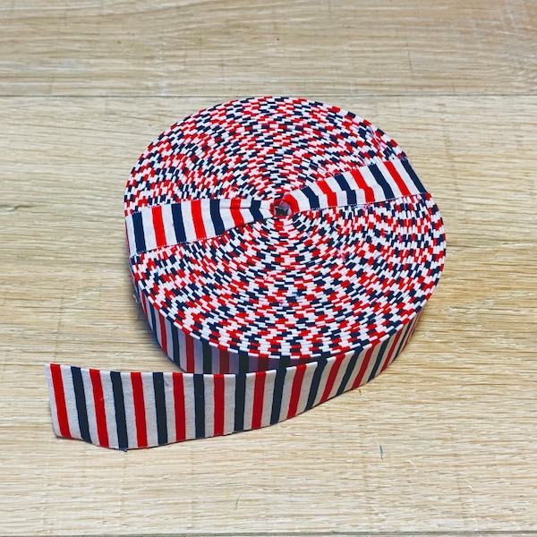 QUILT BINDING - 4th of July Patriotic Stripe - Red White Blue - 100% Cotton - 7, 9 OR 11 yard roll