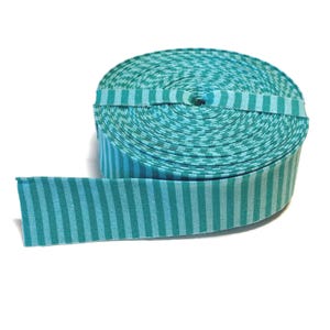 QUILT BINDING, Turquoise Teal 1/8” Stripe 100% Cotton Fabric, 5, 7, 9 or 11 yard 1.25” single fold roll
