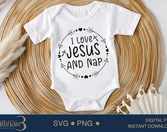 I Love Jesus And Nap SVG: Handlettered Religious Design (Digital Download)
