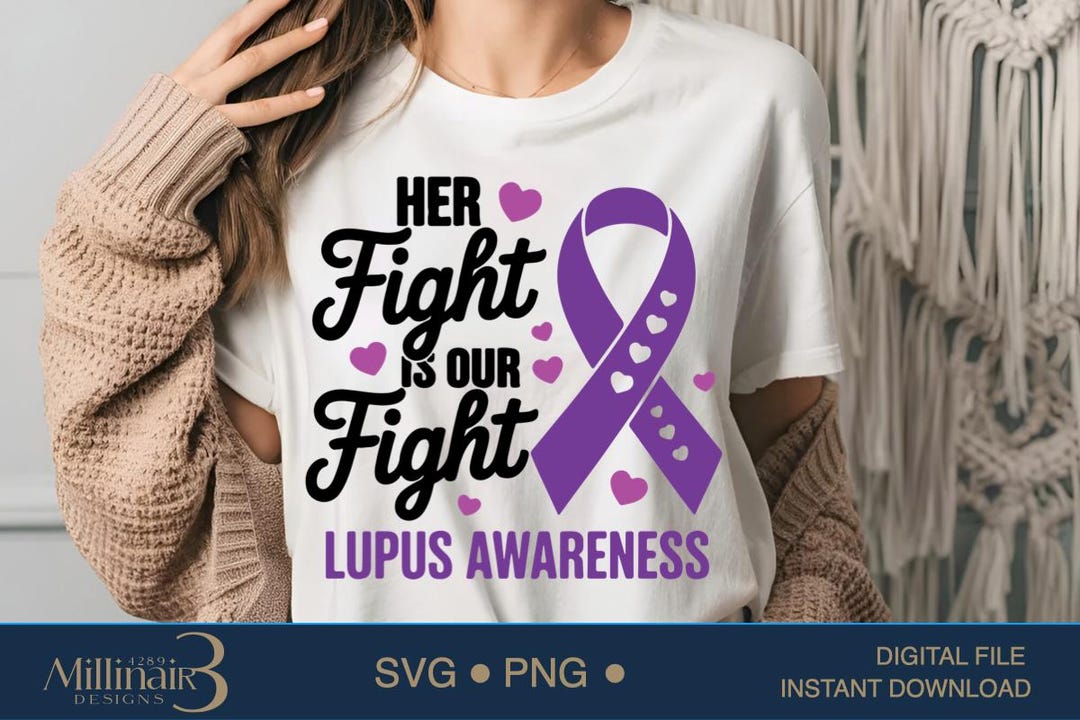 Lupus Awareness Svg: Purple Ribbon Design (digital Download) - Etsy
