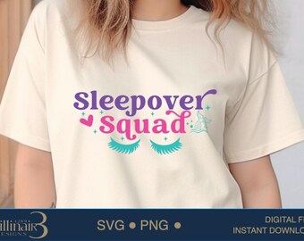 Sleepover Squad SVG: Spa Party-shirtontwerp (digitale download)