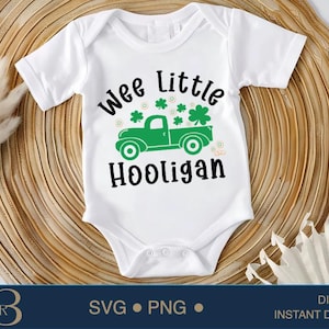 Wee Little Hooligan St. Patrick&#39;s Day SVG: Baby Onesie Design (Digital Download)